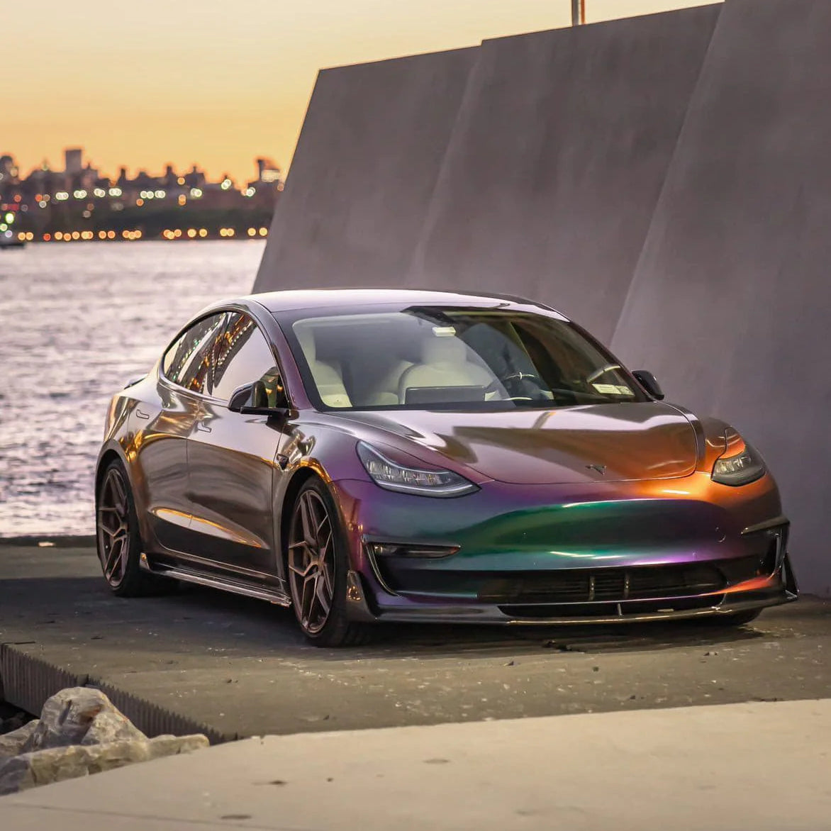 Carbone Prestige 2017-2023 Tesla Model 3 Carbon Fiber Body Kit "V" Style