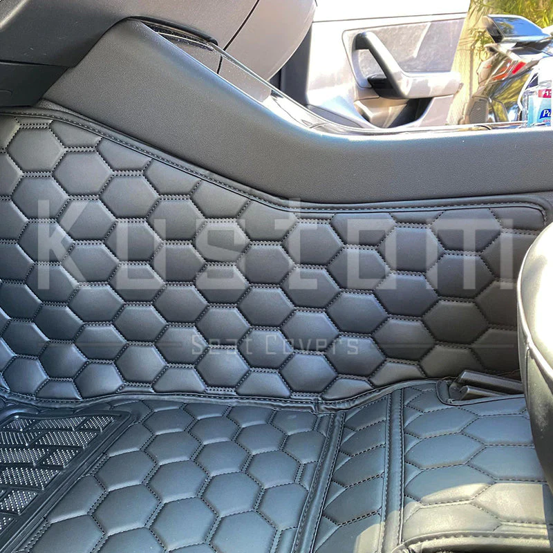 Zero E 2020-2023 Tesla Model Y Custom Honeycomb Leather Floor Mat