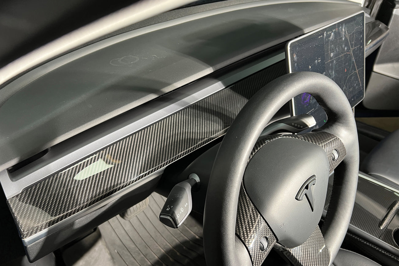 Zero E 2017-2023 Tesla Model 3 & Y Carbon Fiber Interior Instrument Trim