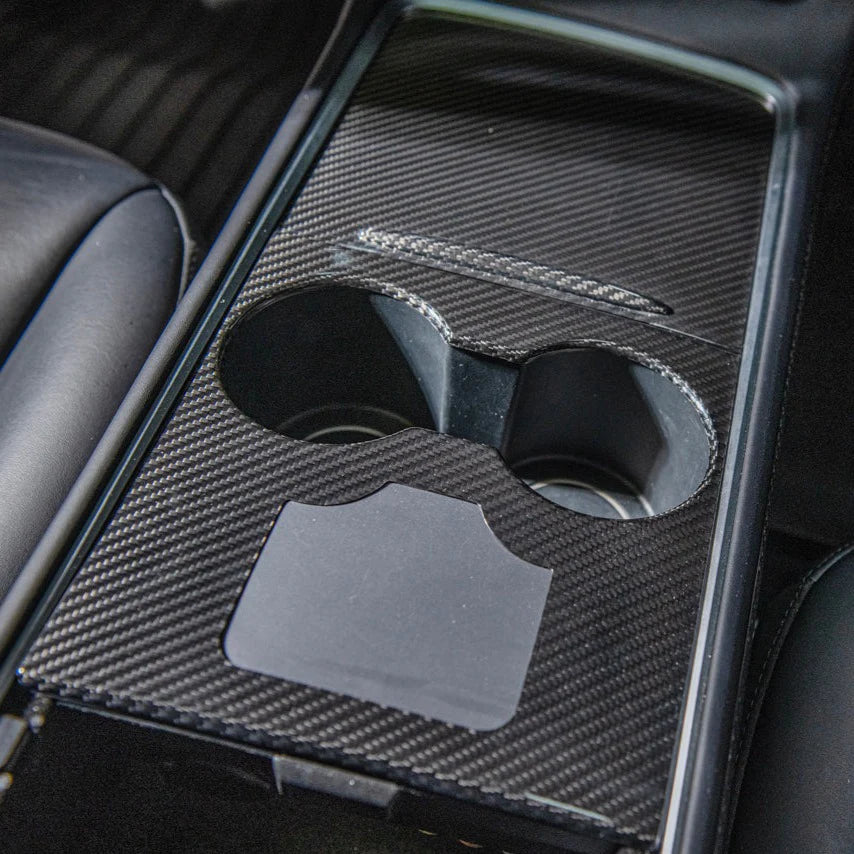 Zero E 2020-2023 Tesla Model 3 & Y Carbon Fiber Interior Console Cover