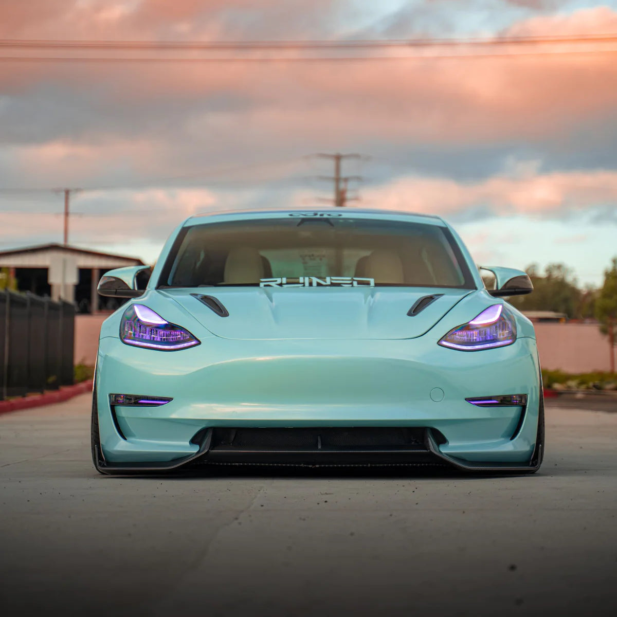 Adro 2017-2023 Tesla Model 3 Carbon Fiber Front Lip V2