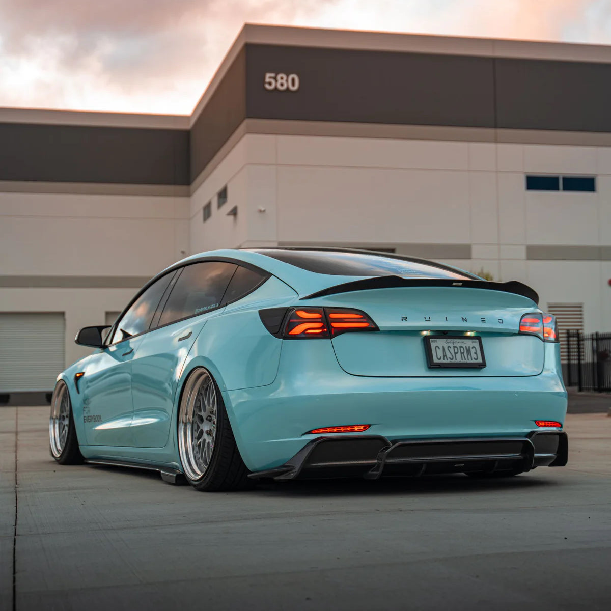 Adro 2017-2023 Tesla Model 3 Carbon Fiber Rear Diffuser V2