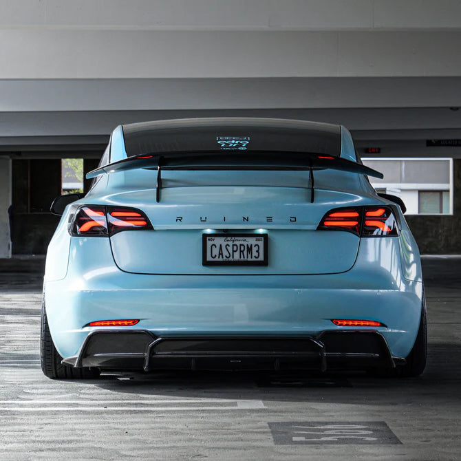 Adro 2017-2023 Tesla Model 3 Carbon Fiber Swan Neck Wing
