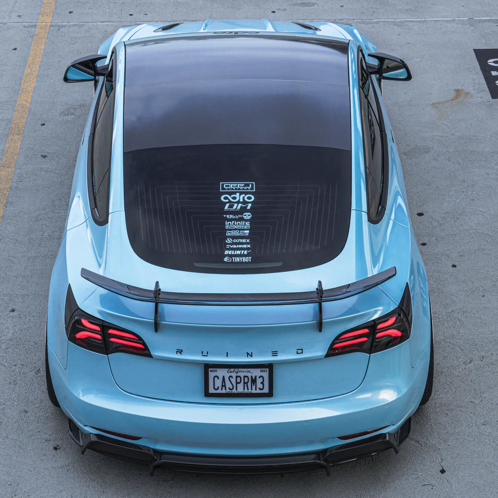Adro 2017-2023 Tesla Model 3 Carbon Fiber Swan Neck Wing