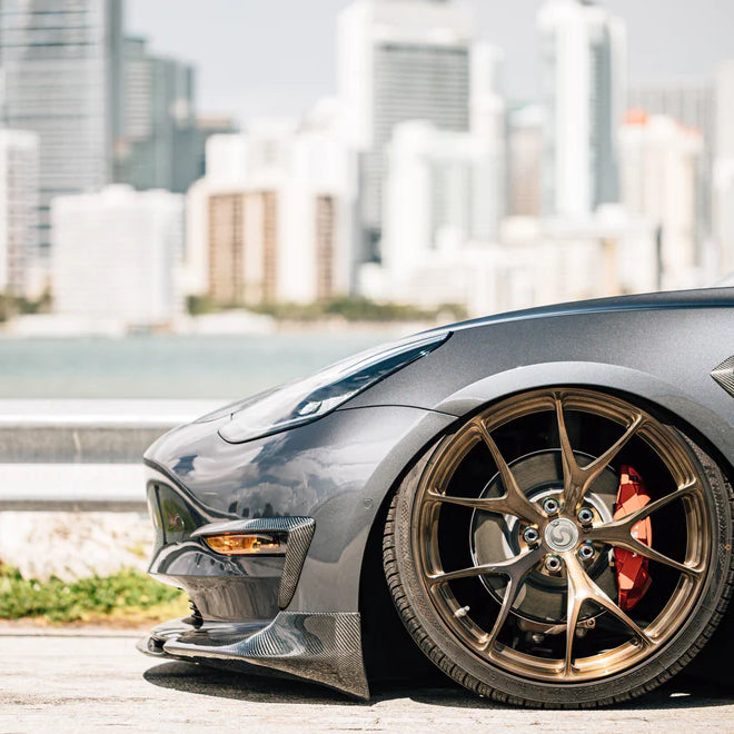 Carbone Prestige 2017-2023 Tesla Model 3 Carbon Fiber Front Lips "C" style