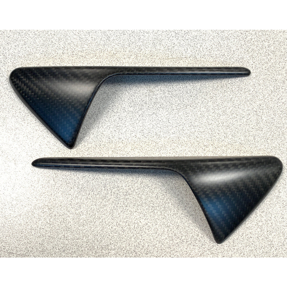 Carbone Prestige 2020-2023 Tesla Model Y Matte Carbon Fiber Turn Signal Overlays Top Half Style