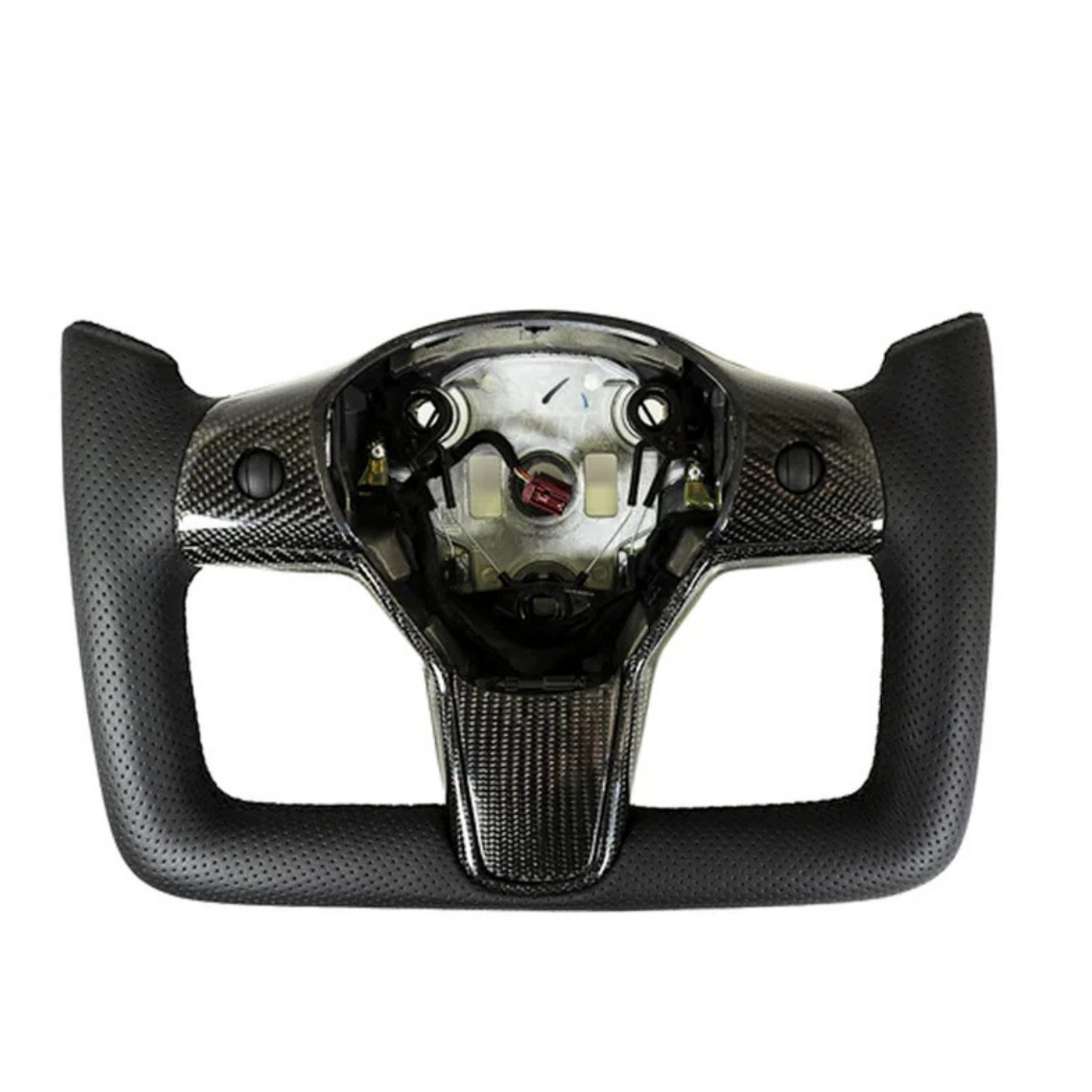 Carbone Prestige 2017-2023 Tesla Model 3 & Y Yoke Steering Wheel Black Leather with Carbon Fiber