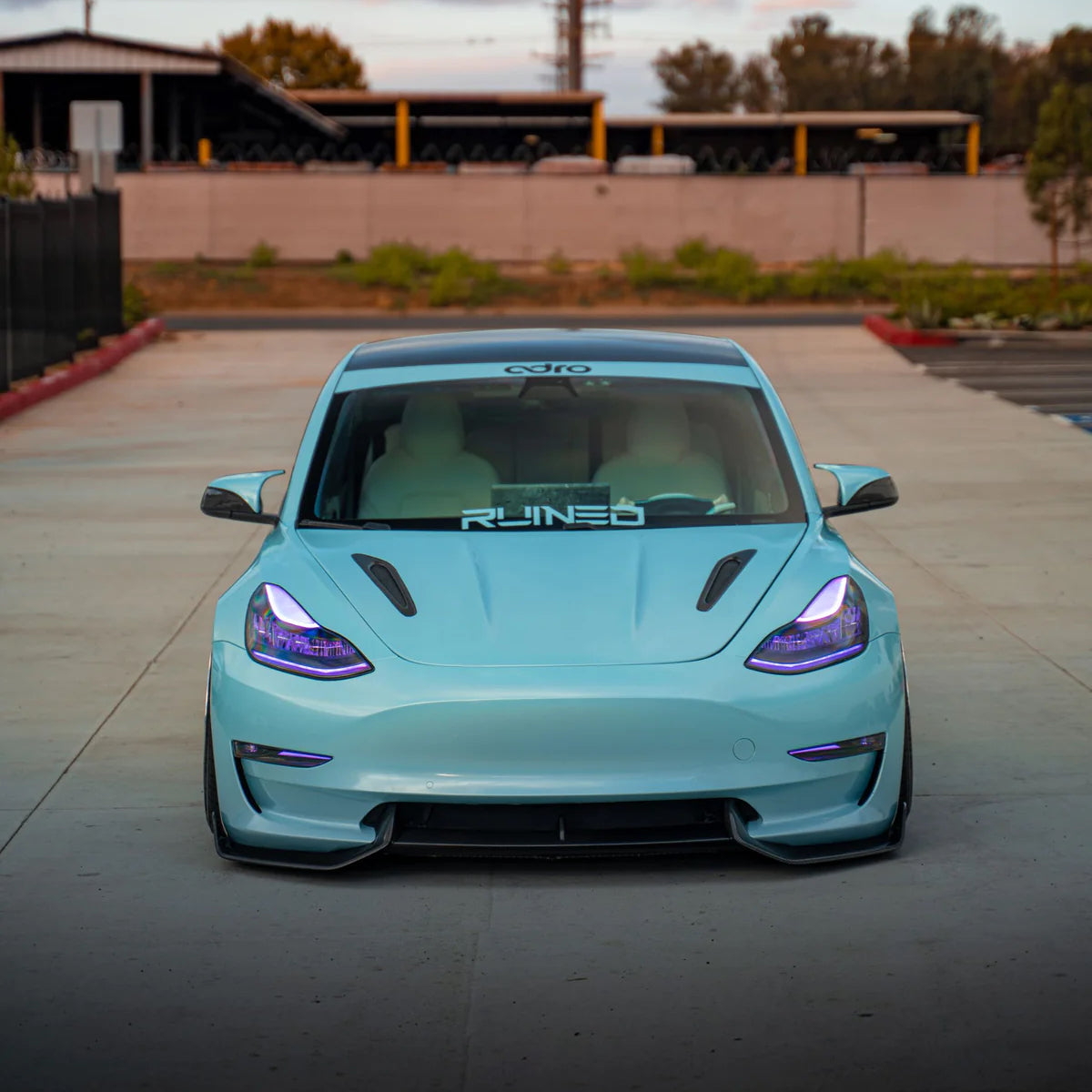 Adro 2017-2023 Tesla Model 3 Carbon Fiber Front Lip V2