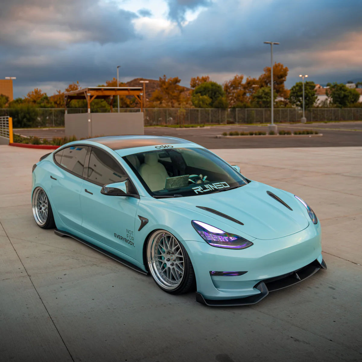 Adro 2017-2023 Tesla Model 3 Carbon Fiber Side Skirts V2