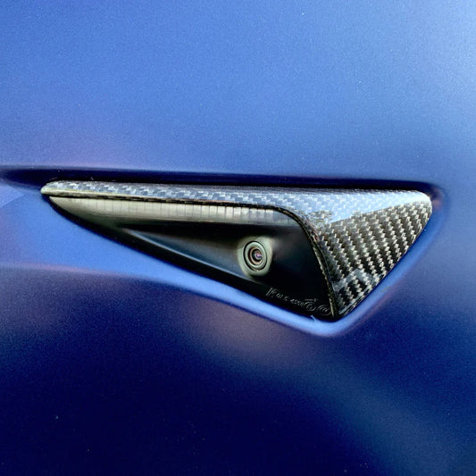 Carbone Prestige 2020-2023 Tesla Model Y Gloss Carbon Fiber Turn Signal Overlays Top Half Style