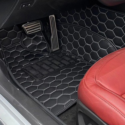 Zero E 2014-2023 Tesla Model S Custom Honeycomb Leather Floor Mat